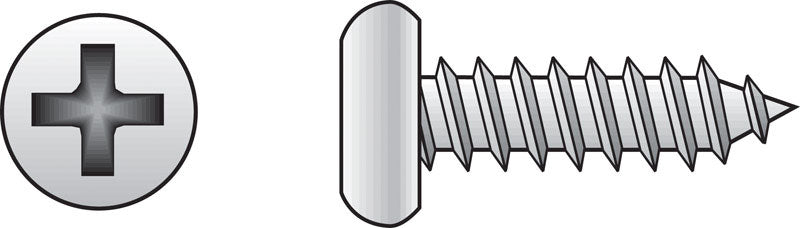 HILLMAN No. 8 Ga. X 1/2 in. L Phillips Pan Head Sheet Metal Screws 100 pk