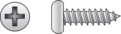 HILLMAN No. 8 Ga. X 2 in. L Phillips Pan Head Sheet Metal Screws 100 pk