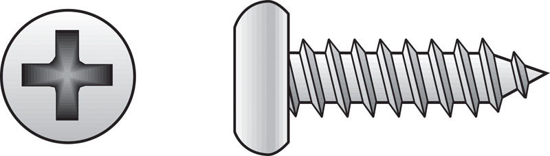 HILLMAN No. 10 Ga. X 1/2 in. L Phillips Pan Head Sheet Metal Screws 100 pk