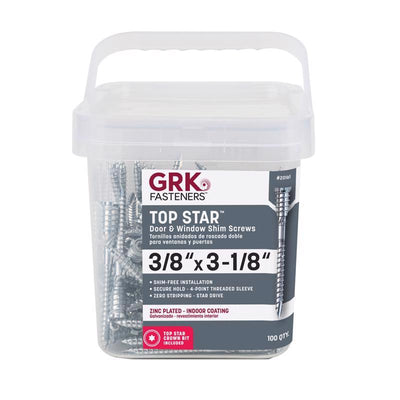 GRK Fasteners No. 14 X 3-1/8 in. L Star Zinc-Plated W-Cut Shim Screws 100 pk