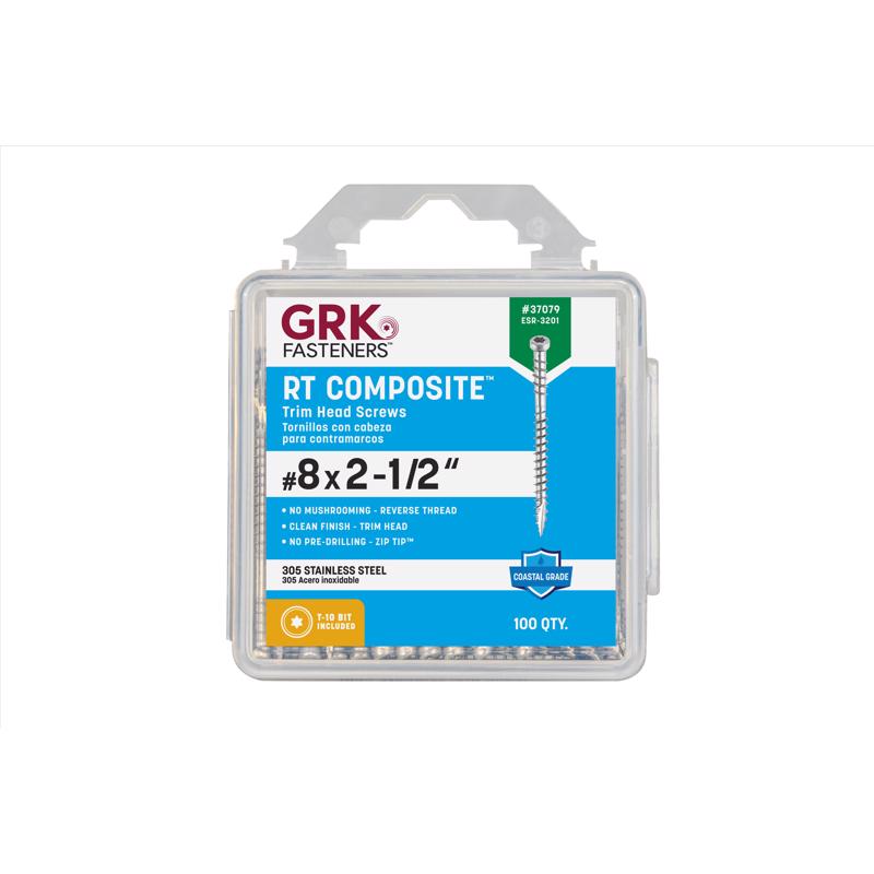 GRK Fasteners No. 8 X 2-1/2 in. L Star Coated Reverse Screws 100 pk