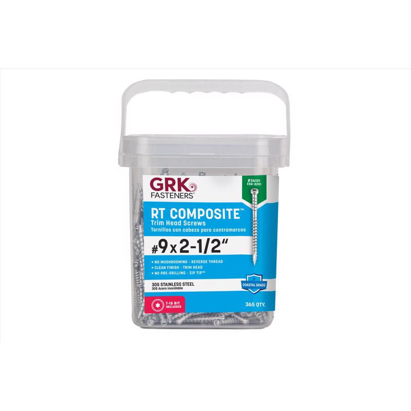 GRK Fasteners No. 9 X 2-1/2 in. L Star Coated Reverse Screws 365 pk