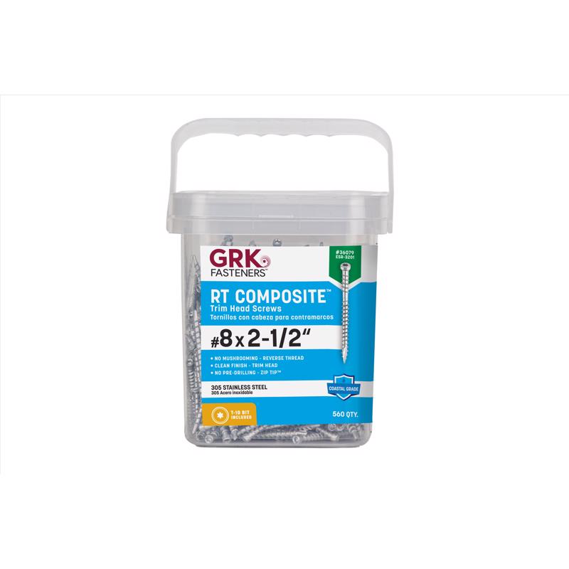 GRK Fasteners No. 8 X 2-1/2 in. L Star Coated Reverse Screws 560 pk