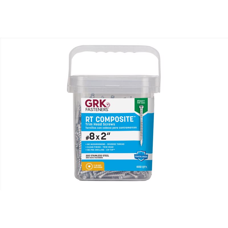 GRK Fasteners No. 8 X 2 in. L Star Coated Reverse Screws 600 pk