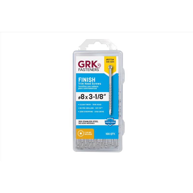 GRK Fasteners No. 8 X 3-1/8 in. L Star Coated W-Cut Screws 100 pk