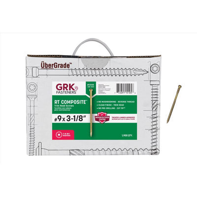 GRK Fasteners No. 9 X 3-1/8 in. L Star Coated Reverse Screws 1900 pk