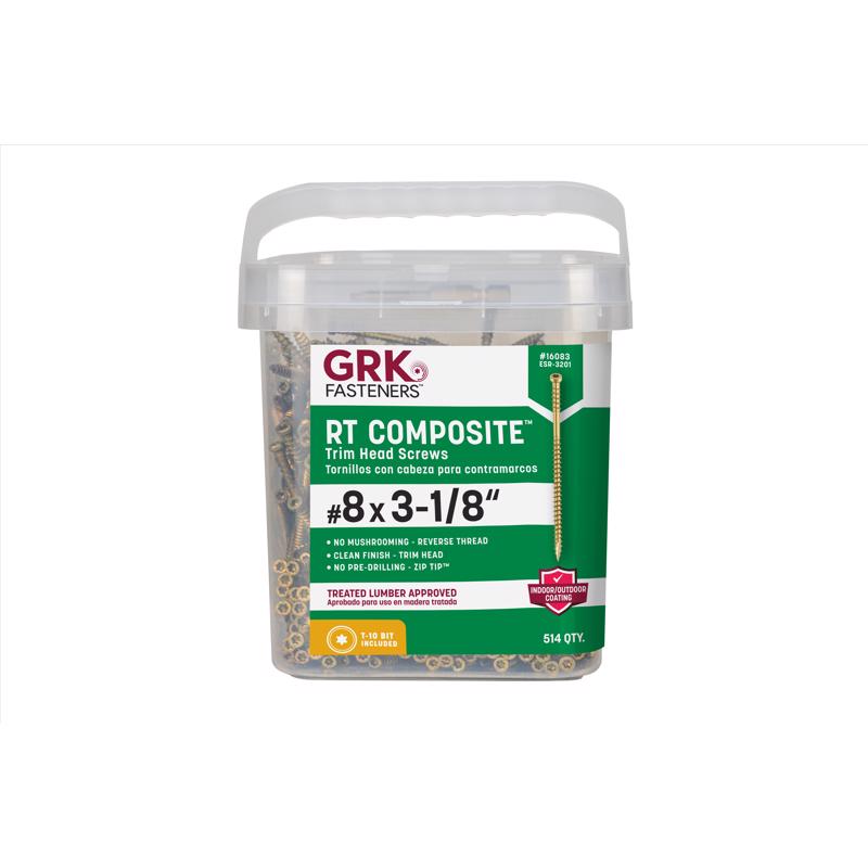 GRK Fasteners No. 8 X 3-1/8 in. L Star Coated Reverse Screws 514 pk