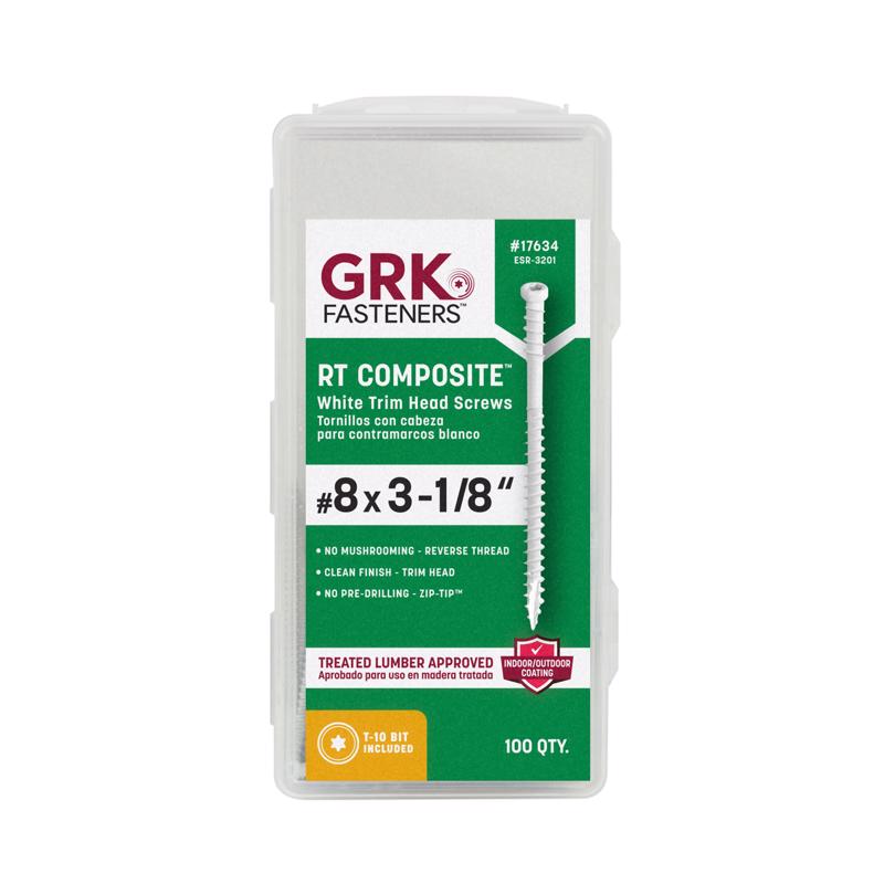 GRK Fasteners No. 8 X 3-1/8 in. L Star Coated Reverse Screws 100 pk