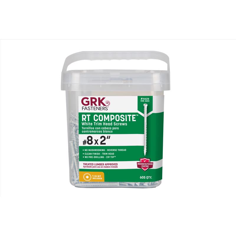 GRK Fasteners No. 8 X 2 in. L Star White Reverse Screws 605 pk