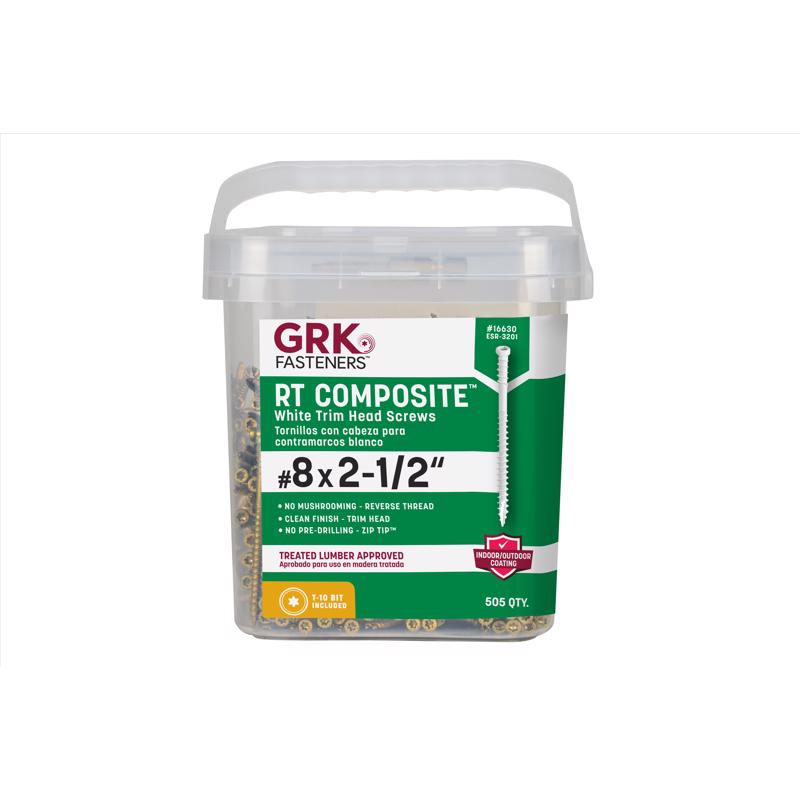 GRK Fasteners No. 8 X 2-1/2 in. L Star Coated Reverse Screws 505 pk