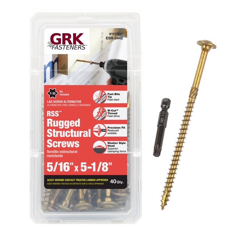 GRK Fasteners No. 20 in. X 5-1/8 in. L Star Washer Head W-Cut Structural Screws