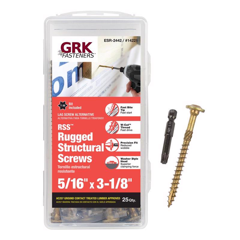 GRK Fasteners 5/16 in. in. X 3-1/8 in. L Star Round Head W-Cut Structural Screws