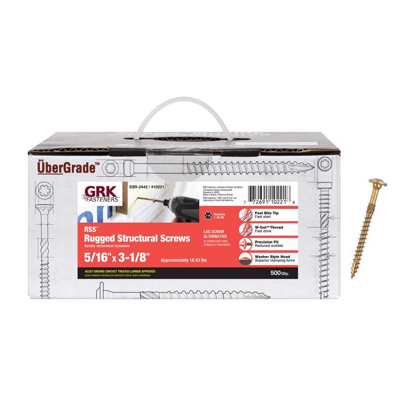 GRK Fasteners 5/16 in. in. X 3-1/8 in. L Star Washer Head Self Tapping Structural Screws