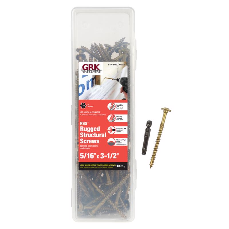 GRK Fasteners 5/16 in. in. X 3-1/2 in. L Star Washer Head Self Tapping Structural Screws