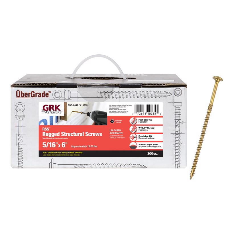 GRK Fasteners 5/16 in. in. X 6 in. L Star Washer Head Self Tapping Structural Screws