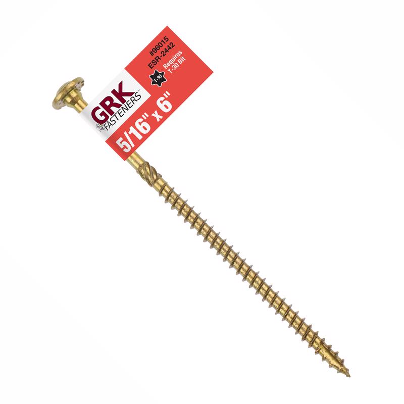 GRK Fasteners No. 20 X 6 in. L Star Washer Head Self Tapping Structural Screws