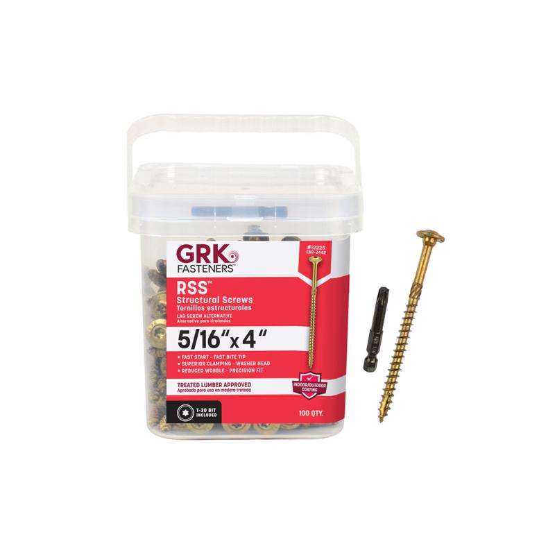 GRK Fasteners No. 20 in. X 4 in. L Star Washer Head W-Cut Structural Screws