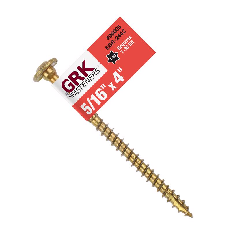 GRK Fasteners No. 20 X 4 in. L Star Washer Head Self Tapping Structural Screws