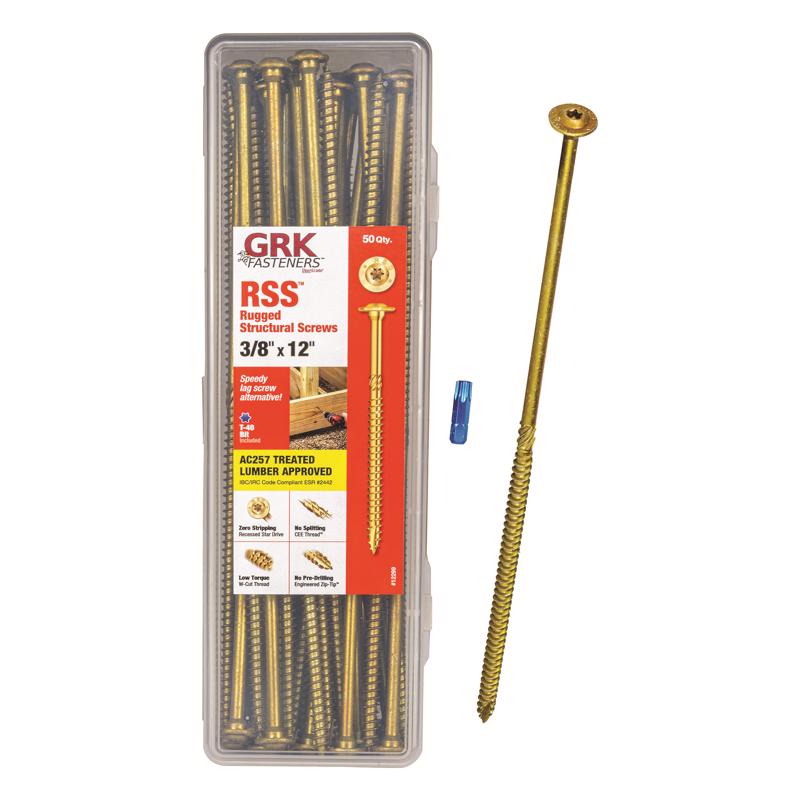 GRK Fasteners 3/8 in. in. X 12 in. L Star Washer Head Self Tapping Structural Screws