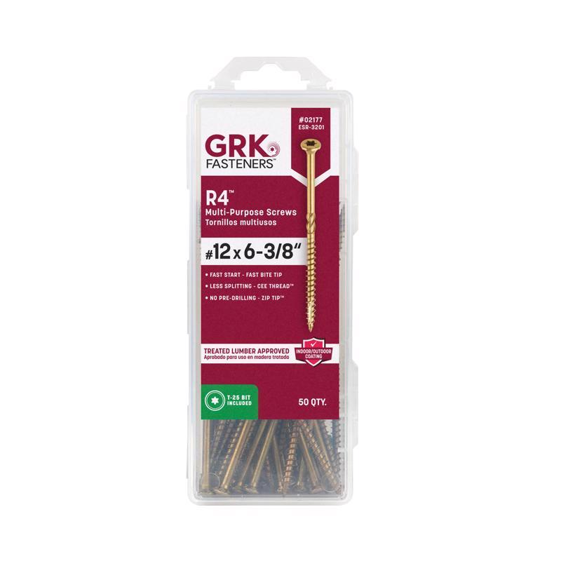 GRK Fasteners R4 No. 12, No. 14 X 6-3/8 in. L Star Coated W-Cut Framing Screws 50 pk