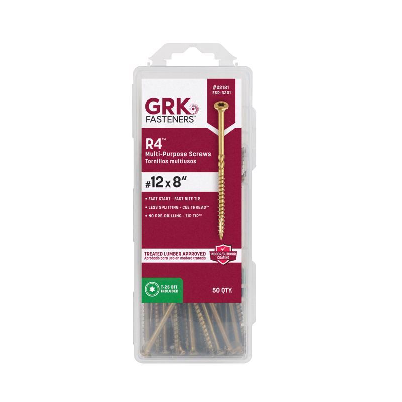 GRK Fasteners R4 No. 12, No. 14 X 8 in. L Star Coated W-Cut Framing Screws 50 pk