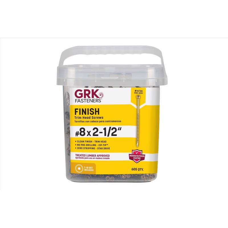 GRK Fasteners No. 8 X 2-1/2 in. L Star Coated W-Cut Screws 605 pk