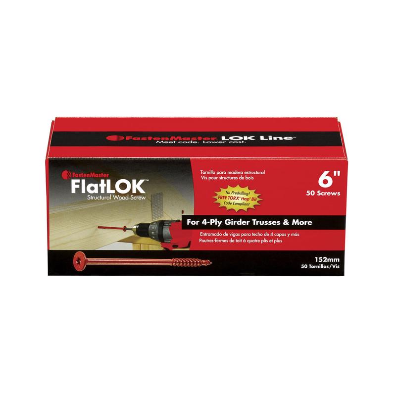 FastenMaster FlatLok No. 14 each X 6 in. L Torx Ttap Epoxy Coarse Wood Screws