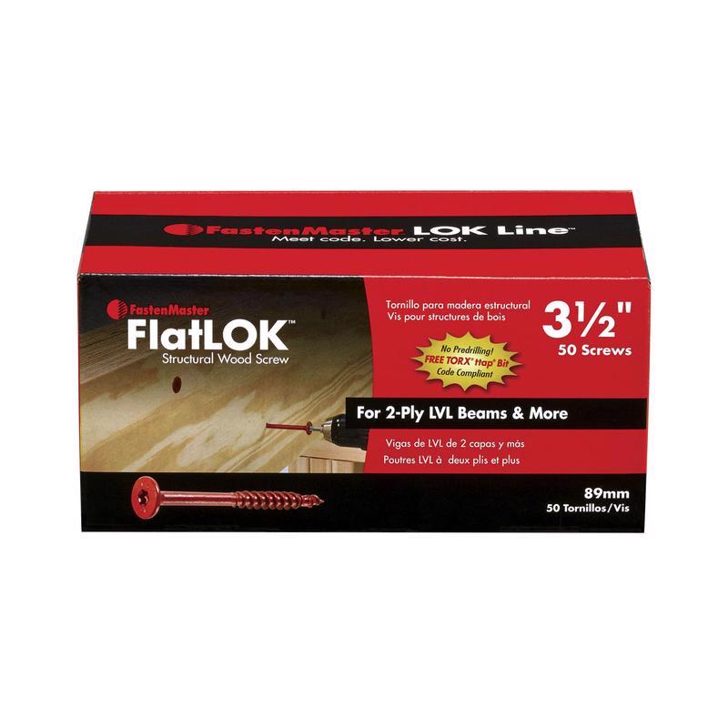 FastenMaster FlatLok No. 14 each X 3-1/2 in. L Torx Ttap Epoxy Coarse Wood Screws