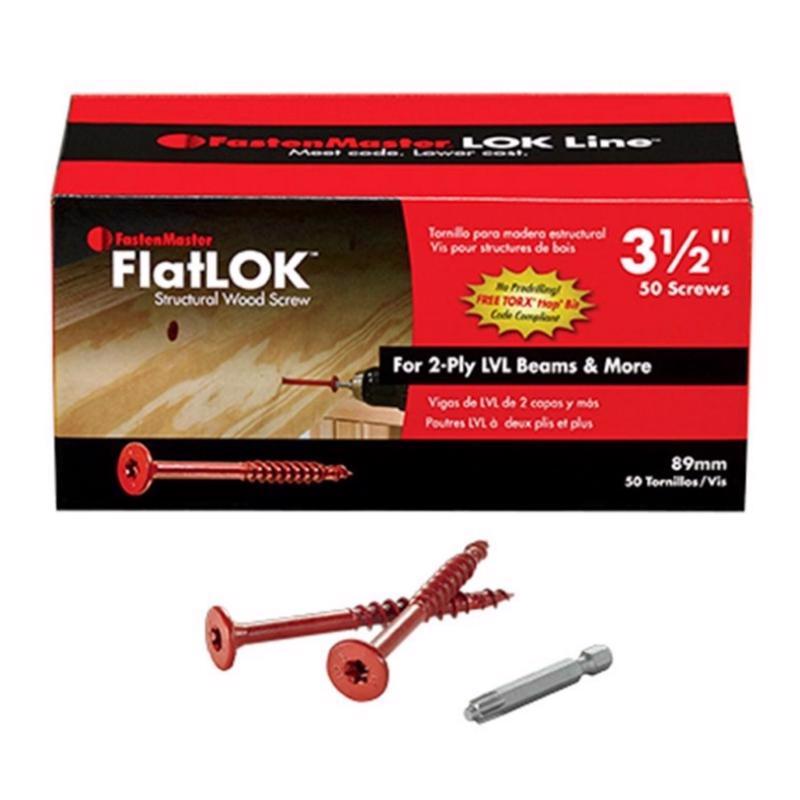 FastenMaster FlatLok No. 14 each X 3-1/2 in. L Torx Ttap Epoxy Coarse Wood Screws