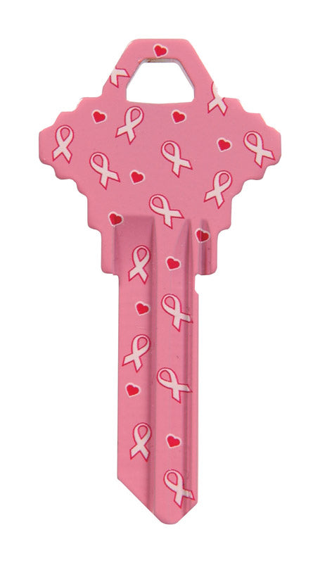 HILLMAN Breast Cancer Ribbon House/Office Universal Key Blank SC1 Single