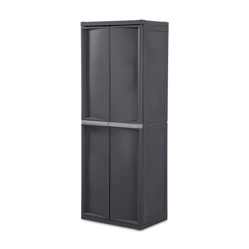 Sterilite 69.375 in. H X 25.625 in. W X 18.88 in. D Gray Polypropylene 2-Door Cabinet