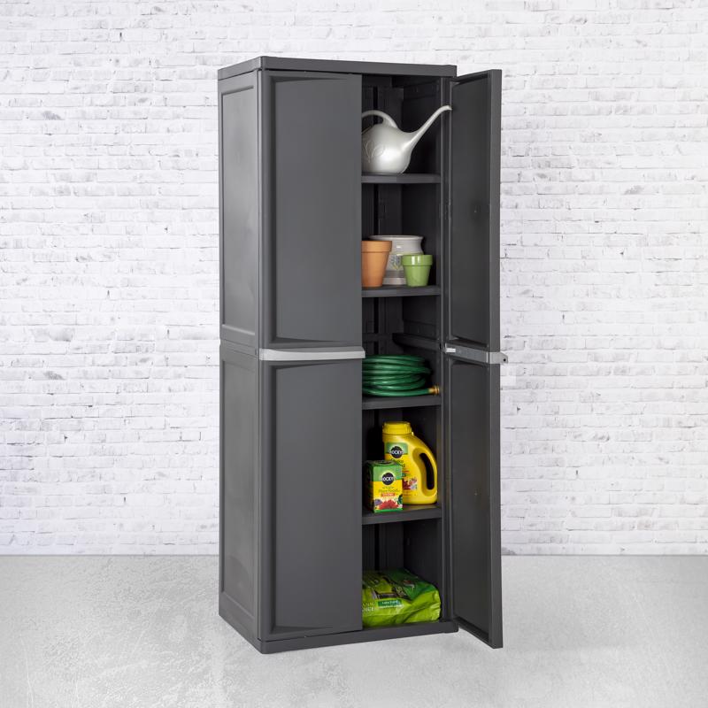 Sterilite 69.375 in. H X 25.625 in. W X 18.88 in. D Gray Polypropylene 2-Door Cabinet