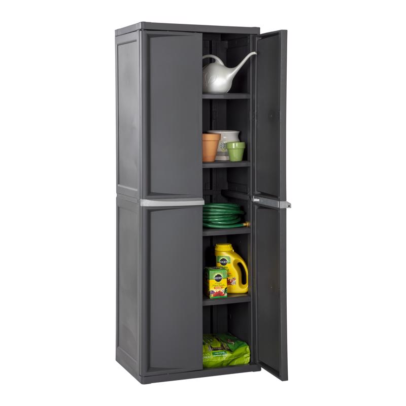 Sterilite 69.375 in. H X 25.625 in. W X 18.88 in. D Gray Polypropylene 2-Door Cabinet