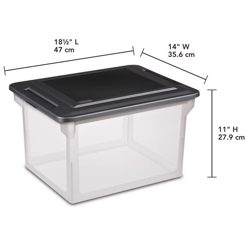 Sterilite 4.4 cu ft Black/Clear Storage Unit 11 in. H X 14 in. W X 18.5 in. D Stackable