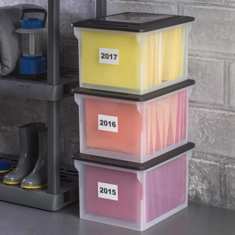 Sterilite 4.4 cu ft Black/Clear Storage Unit 11 in. H X 14 in. W X 18.5 in. D Stackable