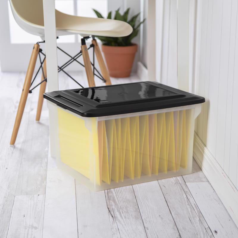 Sterilite 4.4 cu ft Black/Clear Storage Unit 11 in. H X 14 in. W X 18.5 in. D Stackable