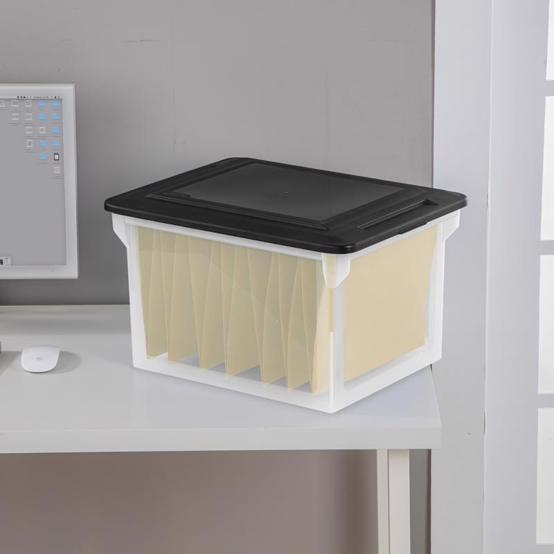 Sterilite 4.4 cu ft Black/Clear Storage Unit 11 in. H X 14 in. W X 18.5 in. D Stackable