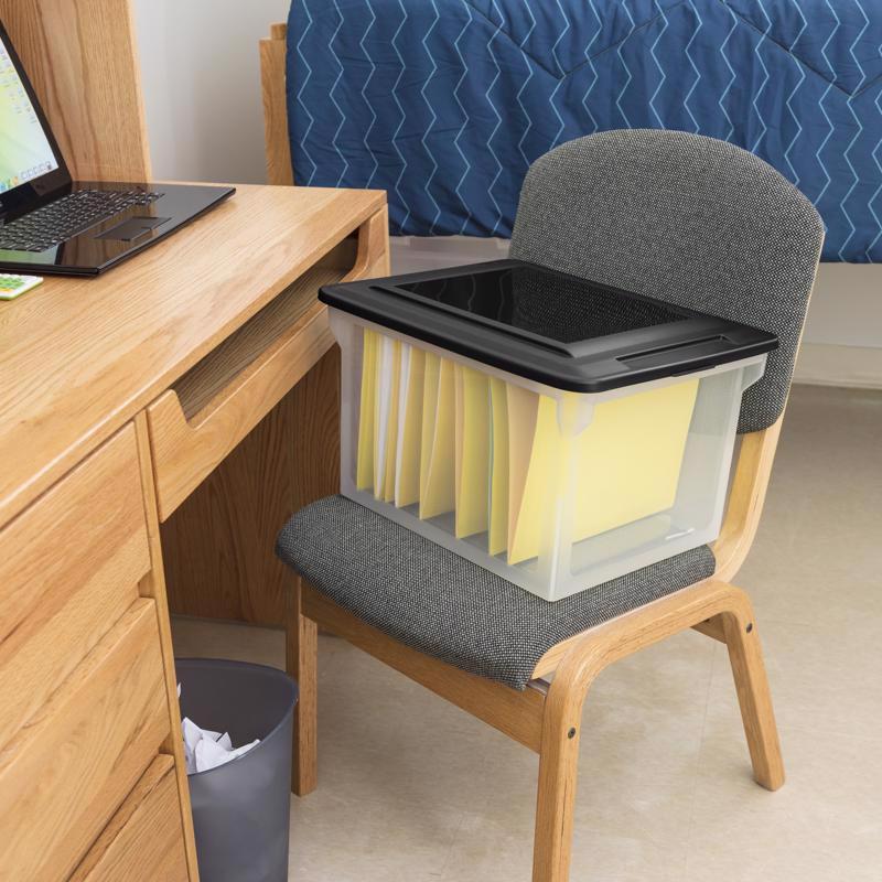 Sterilite 4.4 cu ft Black/Clear Storage Unit 11 in. H X 14 in. W X 18.5 in. D Stackable
