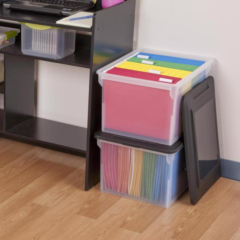 Sterilite 4.4 cu ft Black/Clear Storage Unit 11 in. H X 14 in. W X 18.5 in. D Stackable
