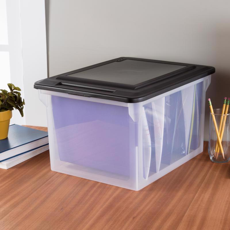Sterilite 4.4 cu ft Black/Clear Storage Unit 11 in. H X 14 in. W X 18.5 in. D Stackable