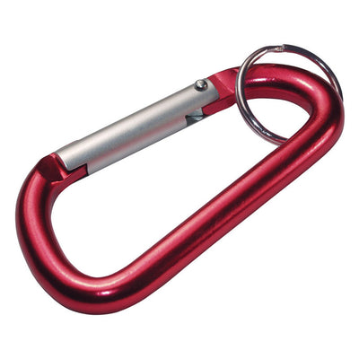 HILLMAN 1 in. D Aluminum Red/Silver Carabiner