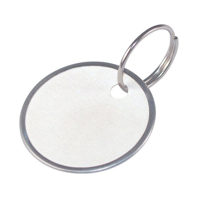 HILLMAN 1-1/4 in. D Metal White Labeling/ID Key Ring