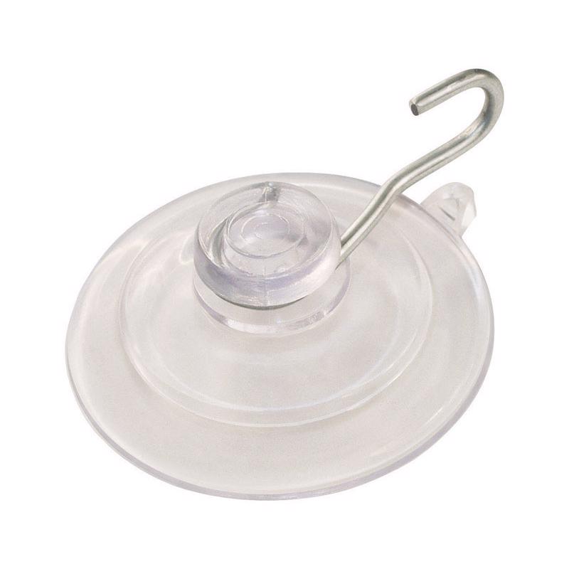 HILLMAN Medium Nickel Plated Clear Metal/Plastic 2 in. L Cup Hook 3 lb