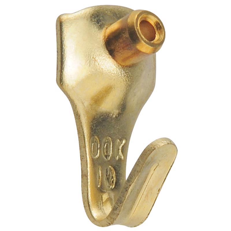 HILLMAN OOK Brass-Plated Gold Picture Hanger 10 lb 4 pk