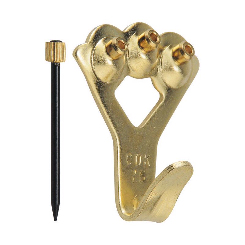 HILLMAN OOK Brass-Plated Blue Picture Hanger 75 lb