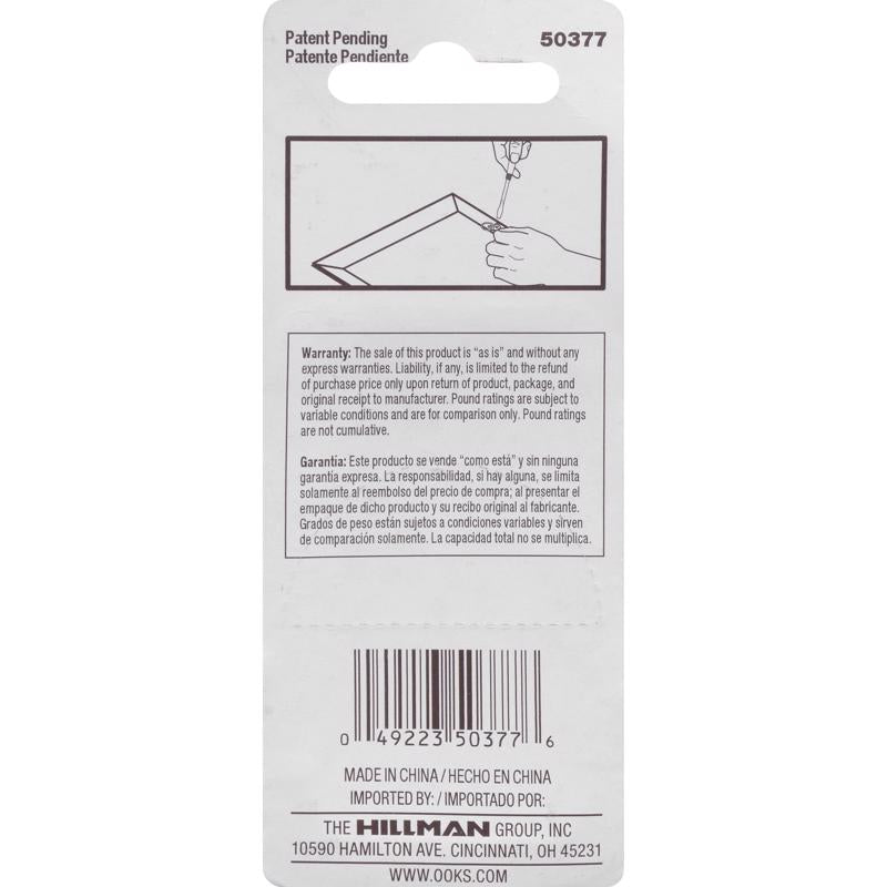 HILLMAN OOK Zinc Silver Small Ring Hanger 20 lb 3 pk