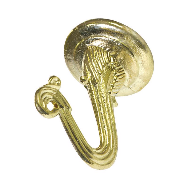 HILLMAN OOK Jumbo Bright Brass Gold Steel 1.627 in. L Swag Hook 30 lb