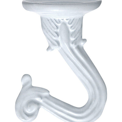 HILLMAN OOK Medium Vinyl Coated White Steel 1-1/2 in. L Swag Hook 30 lb 2 pk
