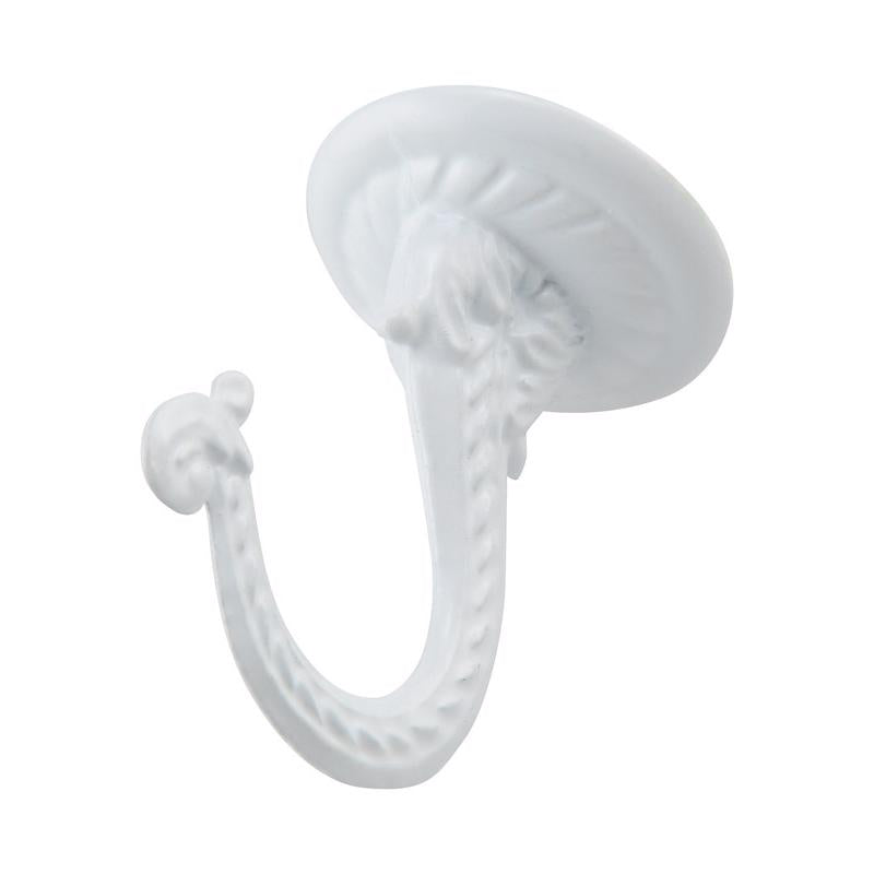 HILLMAN OOK Jumbo Vinyl Coated White Steel 1-1/2 in. L Swag Hook 30 lb