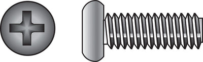 HILLMAN No. 10-24 Ga. X 1/2 in. L Phillips Pan Head Stainless Steel Machine Screws 100 pk
